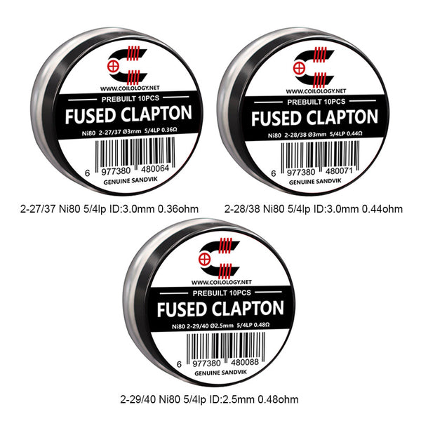 10 bobines Fused Clapton pré-assemblées Coilology – 10 bobines Fused Clapton pré-assemblées Coilology
