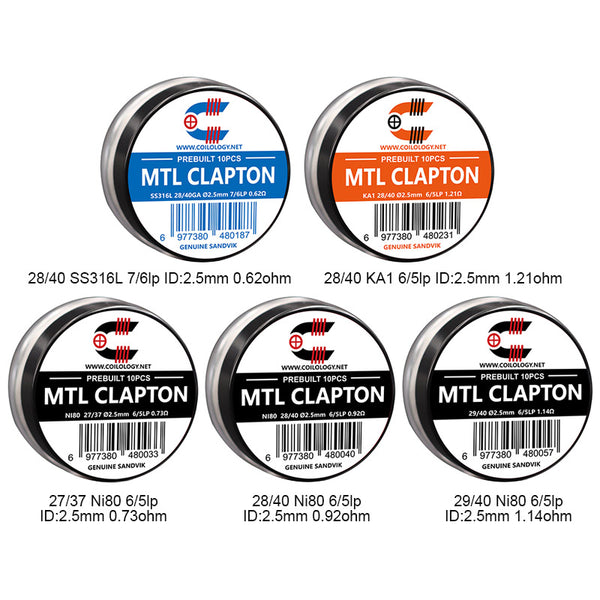 10pcs Coilology Pre-built MTL Clapton Coil – 10pcs Coilology Pre-built MTL Clapton Coil
