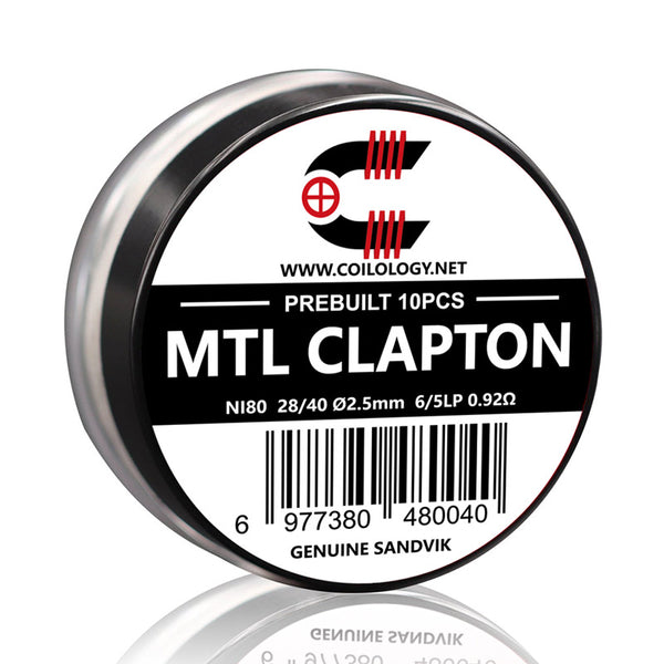10pcs Coilology Pre-built MTL Clapton Coil – 28/40 Ni80 6/5lp ID:2.5mm 0.92ohm - 1Pack
