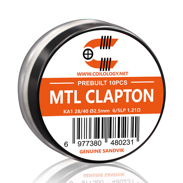 10pcs Coilology Pre-built MTL Clapton Coil – 28/40 KA1 6/5lp ID:2.5mm 1.21ohm - 1Pack
