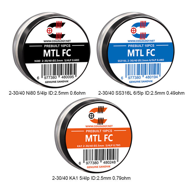 10pcs Coilology Pre-built MTL FC Coil – 10pcs Coilology Pre-built MTL FC Coil
