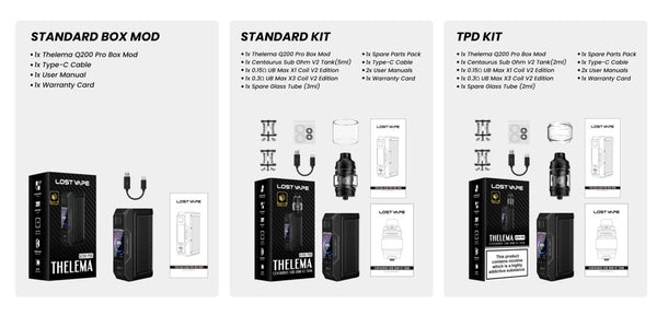 Lost Vape Thelema Q200 Pro Mod Kit 200W with Centaurus Sub Ohm V2 Tank 5ml – Lost Vape Thelema Q200 Pro Mod Kit 200W with Centaurus Sub Ohm V2 Tank 5ml
