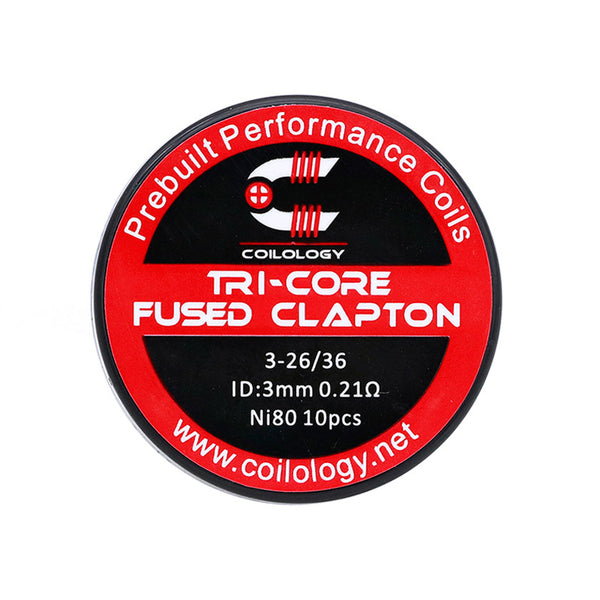 10 قطع من ملفات Coilology Tri-Core Fused Clapton الجاهزة 26ga*3+36ga
