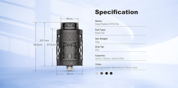 Hellvape Dead Rabbit 4 RTA Pro Tank Atomizer 5.5ml (26mm) – Hellvape Dead Rabbit 4 RTA Pro Tank Atomizer 5.5ml (26mm)
