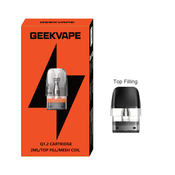 Geekvape Q Pod Cartridge 3ml/2ml (3pcs/pack) – 1.2ohm (Top fill 2ml) - 1Pack
