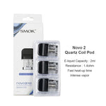 خرطوشة SMOK Novo 2 Pod سعة 2 مل (3 قطع/عبوة) – نوفو 2X شبكي 0.9 أوم MTL - عبوة واحدة

