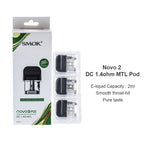 خرطوشة SMOK Novo 2 Pod سعة 2 مل (3 قطع/عبوة) – نوفو 2X شبكي 0.9 أوم MTL - عبوة واحدة
