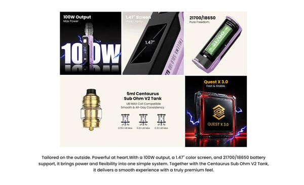 Lost Vape Thelema Solo 100 Pro Mod Kit with Centaurus Sub Ohm V2 Tank 5ml – Lost Vape Thelema Solo 100 Pro Mod Kit with Centaurus Sub Ohm V2 Tank 5ml
