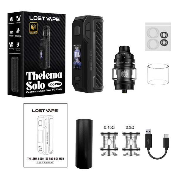 Lost Vape Thelema Solo 100 Pro Mod Kit with Centaurus Sub Ohm V2 Tank 5ml – Lost Vape Thelema Solo 100 Pro Mod Kit with Centaurus Sub Ohm V2 Tank 5ml
