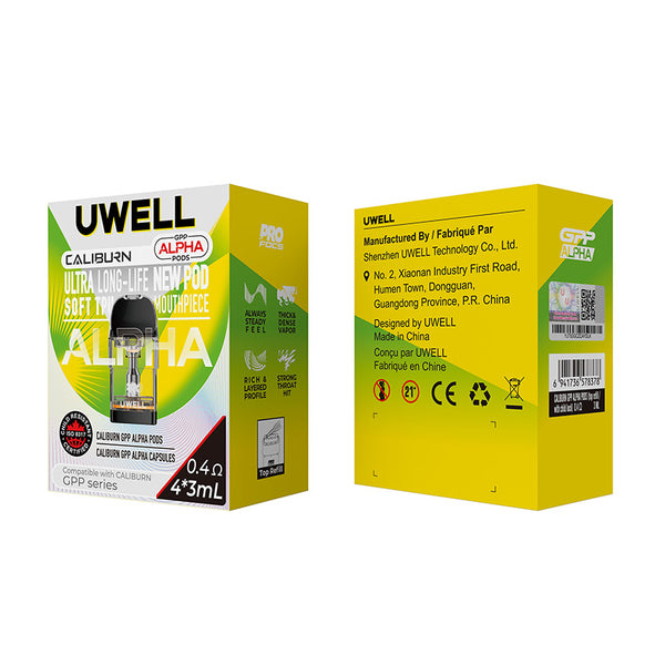 Uwell Caliburn GPP Alpha Cartridge – 0.4ohm - Top Refill(4pcs/pack)

