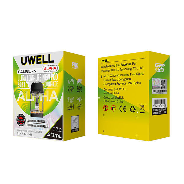 Uwell Caliburn GPP Alpha Cartridge – 1.2ohm - Top Refill(4pcs/pack)
