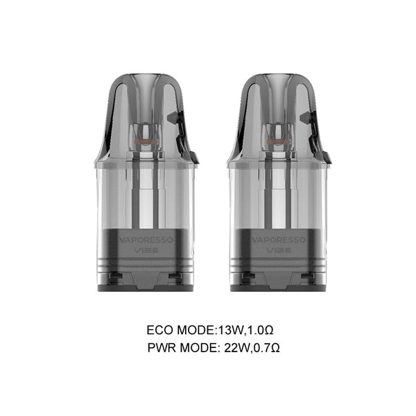 Cartouche Vaporesso Vibe Pod 4,5 ml (2 pièces/paquet) – 1,0 ohm (remplissage par le haut ; 2 pièces/paquet) - 1 paquet
