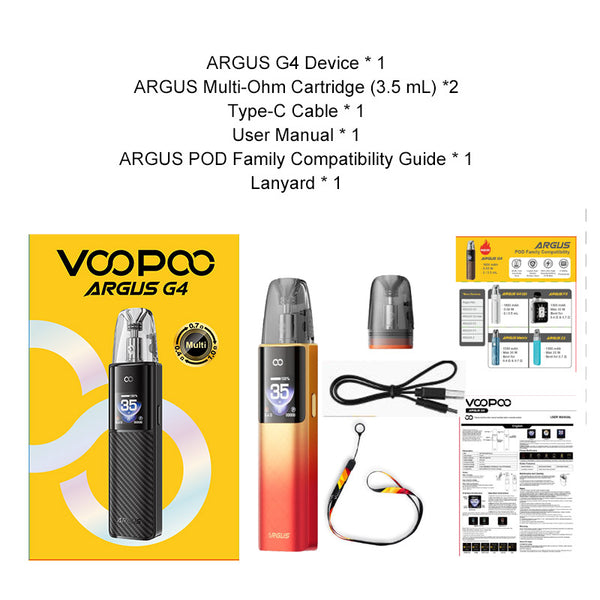 VOOPOO Argus G4 Pod System Kit 1650mAh 3.5ml(Max 35W) – VOOPOO Argus G4 Pod System Kit 1650mAh 3.5ml(Max 35W)
