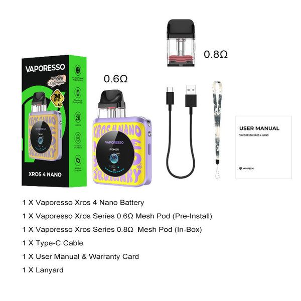 مجموعة نظام Vaporesso XROS 4 Nano Pod بسعة 1350 مللي أمبير/ساعة وسعة 3 مل (معروضة للبيع) – مجموعة نظام Vaporesso XROS 4 Nano Pod بسعة 1350 مللي أمبير/ساعة وسعة 3 مل (معروضة للبيع)
