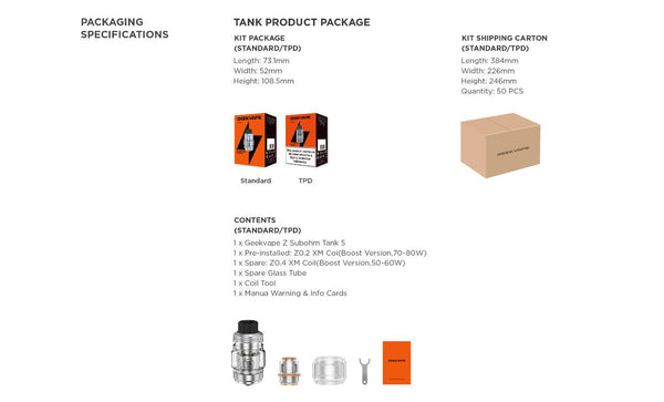 Geekvape Z Sub Ohm Tank 5 Tank 5.5ml (29mm) – Geekvape Z Sub Ohm Tank 5 Tank 5.5ml (29mm)
